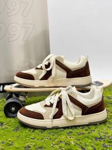 Giày thể thao nam thời trang có dây buộc phía trước Colorblock Giày trượt băng thời trang - Nhiều màu - Xem 3