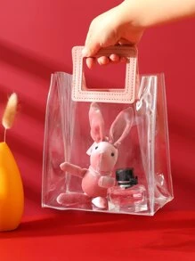 1入組透明禮品袋 - 粉色 - 查看 2