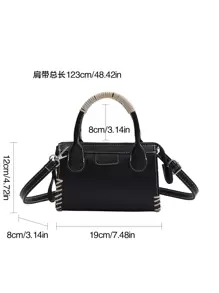 Fashionable Color-Blocked Women Casual Mini Tote Bag, With Adjustable Long Strap