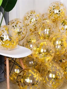 X WOTP 18 件套乳胶气球，亮片装饰派对庆祝装饰气球，适用于派对、圣诞节 - 金色 - 查看 1