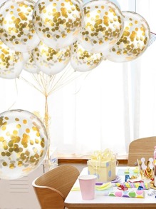 X WOTP 18 件套乳胶气球，亮片装饰派对庆祝装饰气球，适用于派对、圣诞节 - 金色 - 查看 3