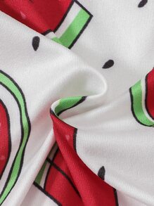 Niñitas Vestido halter con estampado de sandía fruncido - Blanco - Ver 6