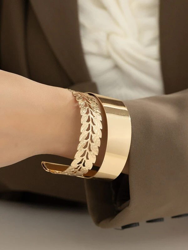 Leaf Design Cuff Bangle SHEIN UK