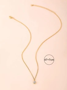 Vòng cổ mặt dây chuyền trang trí bằng đá rhinestone - Vàng - Xem 3