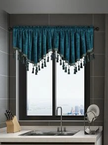 1 pieza Cenefa de ventana con diseño de fleco