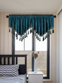 1 pieza Cenefa de ventana con diseño de fleco