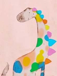 小女童恐龍印花補丁細節插肩袖套頭衫