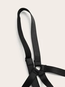Plus Ring Linked Harness Bra - Black - View 3