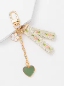 Llavero flor & con accesorio de corazón - Multicolor - Ver 1