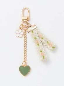 Llavero flor & con accesorio de corazón - Multicolor - Ver 2