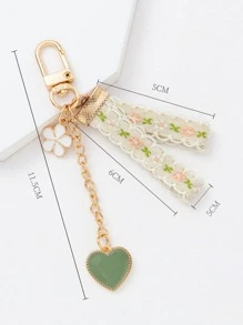 Llavero flor & con accesorio de corazón - Multicolor - Ver 4