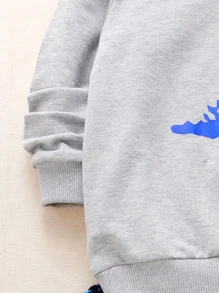 SHEIN Toddler Boys Dinosaur Print Pullover & Joggers - Multicolor - View 4