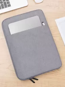 BUBM 筆記型電腦袖套包，適用於MacBook AirPro和13.3-15英寸筆記本電腦，適用於MacBook Pro 14英寸M3 M2 M1晶片Pro Max 2024-2021，附帶口袋的聚酯直立式外殼，灰色 - 灰色 - 查看 5