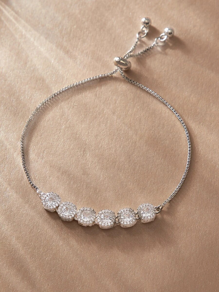 Andkiss 水鑽裝飾手環 - 銀色 - 查看 1