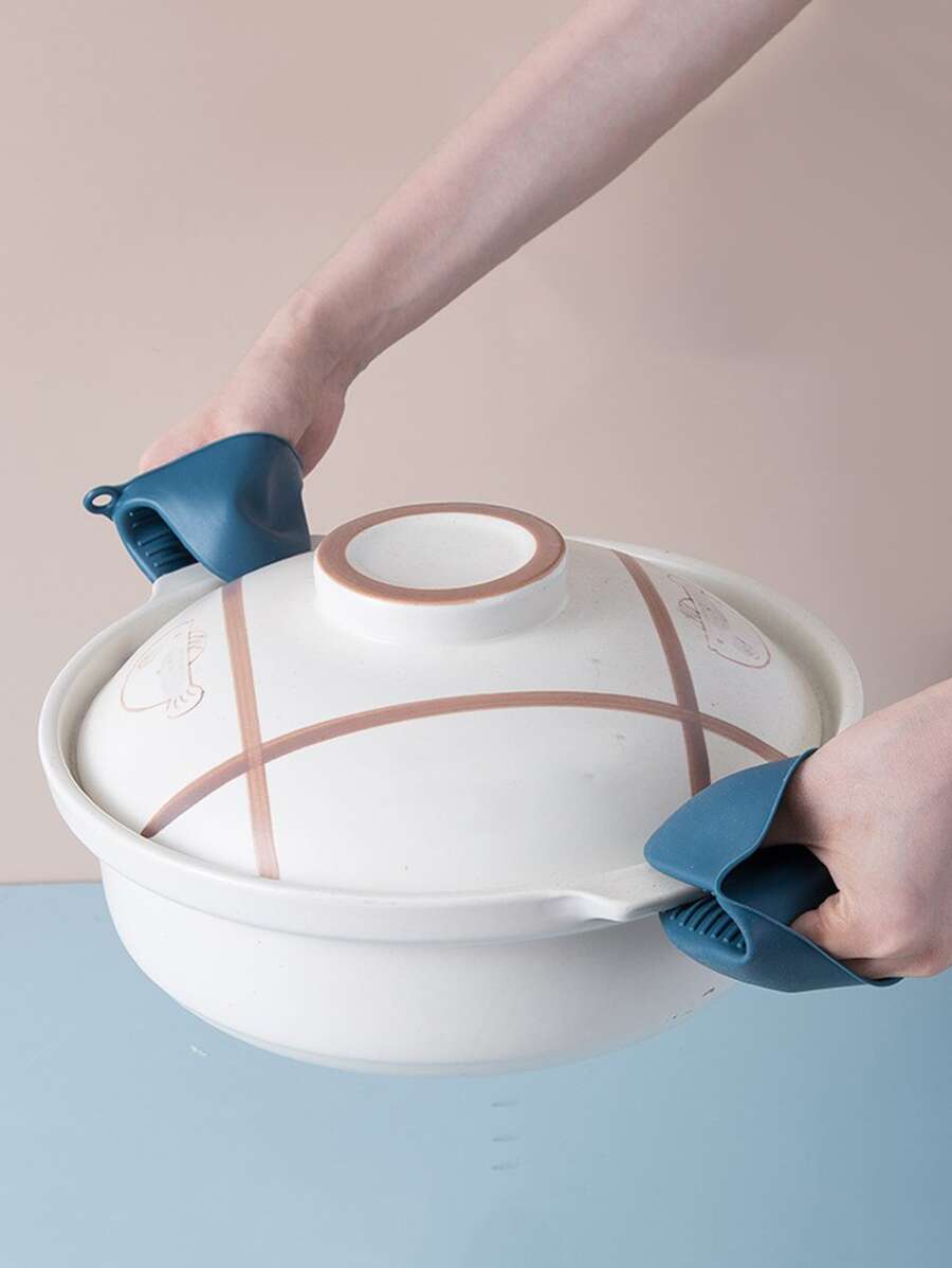 2pcs Silicone Anti-scalding Finger Protector Clip - Blue - View 1