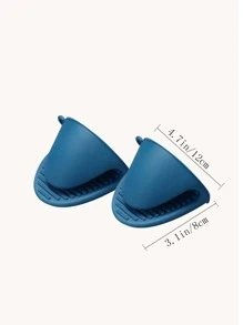 2pcs Silicone Anti-scalding Finger Protector Clip - Blue - View 3