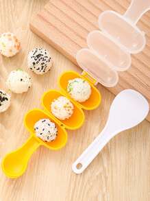 2pcs/set Portable Rice Ball Mold, Nordic Plastic Rice Ball Sushi Maker For Kitchen - Multicolor - View 4