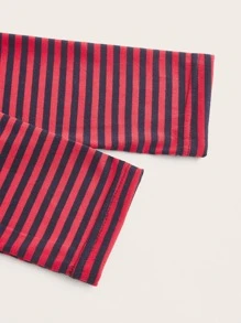 2pcs Striped Crop Tee