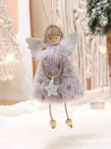 1peça Boneca com design aleatório para pendurar na parede, enfeite de anjo para árvore de Natal, linda decoração para pendurar para a temporada de férias - Multicolorido - Ver 3