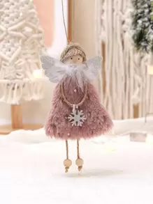 1peça Boneca com design aleatório para pendurar na parede, enfeite de anjo para árvore de Natal, linda decoração para pendurar para a temporada de férias - Multicolorido - Ver 4