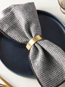 4-24pcs Matte Gold D-Shape Napkin Rings, Semi-Circle Metal Gold Napkin Holder Clips, Autumn Thanksgiving Christmas Napkin Rings, Dining Table Decor, Weddings, Banquets, Parties, Easter - Gold - View 4