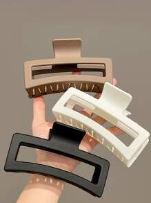 1-3pcs/Set Ladies Black/White Minimalist Style Square Big Size Plastic Hair Claw Clip, Fashionable And Versatile, Elegant And Upscale Hair Accessory Clamp For Daily Wear, Showers, Makeup, Clothing Accessories, Hairstyles, Dressing, Etc. Casual Summer Hair Clips Hair Jaw Clip Hair Clamps Hair Clutch Hair Catcher Clip, School Stuff, College Fall Winter Hair Accessories For Women For Vacation Outfits Woman - Multicolor - View 10