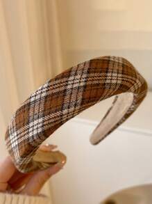 2pcs Plaid Pattern Wide Headband - Multicolor - View 2