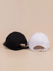 2pcs Ring & Chain Decor Baseball Cap - Multicolor - View 2