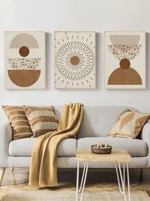 3入組幾何樣式無框畫 - 彩色 - 查看 6