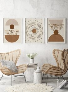 3入組幾何樣式無框畫 - 彩色 - 查看 7