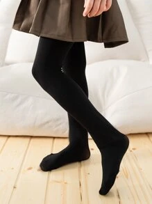 小女童素色毛絨襯裡褲襪