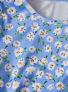 SHEIN 小女童滿版印花T恤 - 彩色 - 查看 4