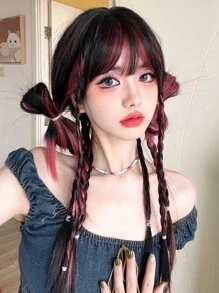 alicegarden 1pc Synthetic Fiber Long Straight Wig, 24 Inches Multi-color, Heat-resistant, Natural Looking And Suitable For Daily Wear - Multicolor - View 5