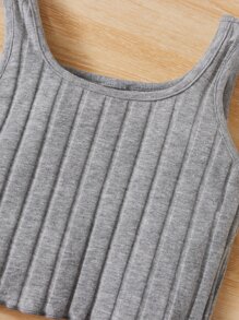 SHEIN Toddler Girls 3 Pack Rib-knit Tank Top - Multicolor - View 3