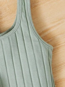 SHEIN Toddler Girls 3 Pack Rib-knit Tank Top - Multicolor - View 4