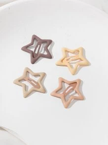 4pcs Mini Star Decor Snap Clip - Multicolor - View 3