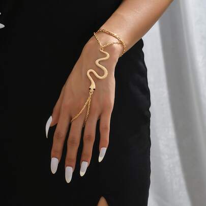 蛇裝飾連指手鏈