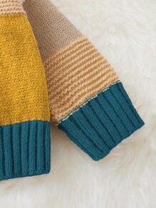 Baby Boy Colour Block Cable Knit Jumper - Multicolor - View 4