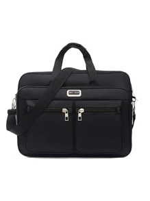 1pc 17 Inch Large Capacity Laptop Bag Compatible With IPad, Laptop Bags ForMacBook,IPad,HP Dell Acer Chromebook Surface Notebook,Laptop Briefcases - Black - View 1