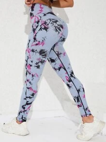 Yoga Trendy 紮染收復運動打底褲 - 彩色 - 查看 2