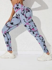 Yoga Trendy 紮染收復運動打底褲 - 彩色 - 查看 4