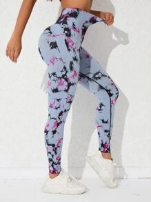 Yoga Trendy 紮染收復運動打底褲 - 彩色 - 查看 5