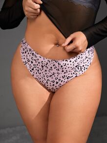Plus Leopard Print Panty - Multicolor - View 1