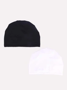 2入組素色頭巾帽 - 彩色 - 查看 4