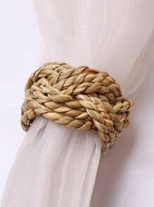 4 piezas Anillo de servilleta con diseño trenzado - Verde militar - Ver 3