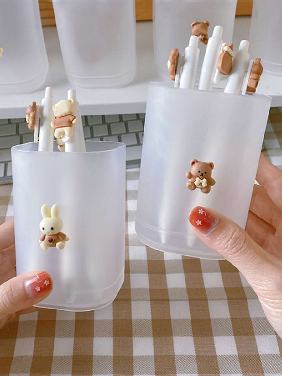 1入組卡通圖案隨機筆筒 - 彩色 - 查看 1