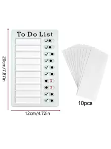 1 pieza Tablero de plan con estampado de letra con 10 piezas papel de repuesto