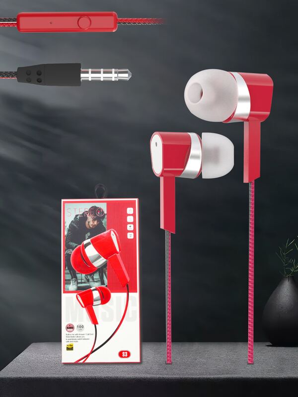 1pc Two Tone Wired Inear Headphone SHEIN USA