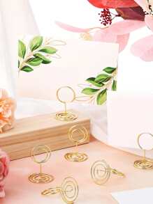 5pcs Circle Design Place Card Holder - Gold - View 1