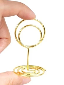 5pcs Circle Design Place Card Holder - Gold - View 2